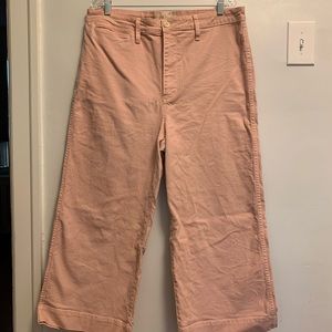 Madewell, Pink Emmet Wide-leg crop pants size 33
